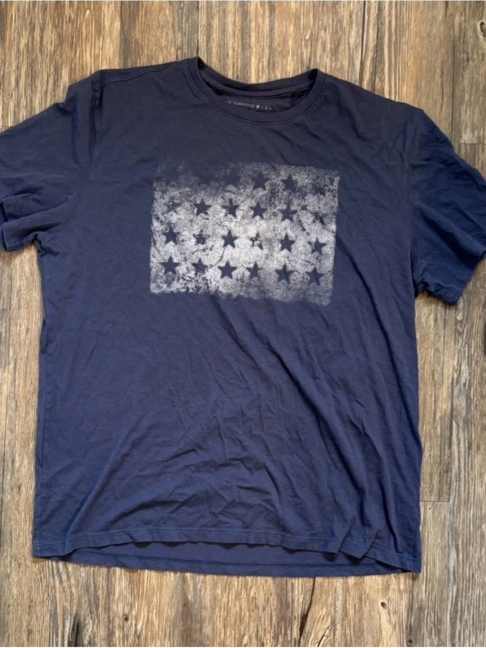 John Varvatos Navy Short Sleeve Star Graphic Tee